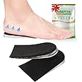 JUMPOW Heel Lifts Shoe Lifts, 2 Pack, 3 Layers Heel Pad & Cushion, Adjustable Height Increase Insole for Leg Length Discrepancy, Achilles Tendonitis, Heel Pain, Heel Spurs Relief (Black)