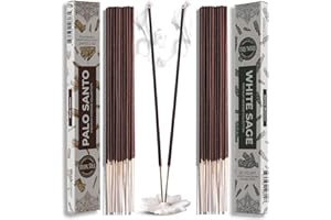 Trumiri Incense Sticks - Combo Pack of 40 Insence-Sticks - 20 Palo Santo + 20 White Sage - Cleansing Insense - Insents - Incents - Inscense - Incence - Incienso - All Natural Non Toxic Incense Sticks