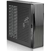 Mini ITX Case SFF Small Form Factor 0.6mm SECC Mini Tower Computer Chassis | Circular Mesh Ventilation Panel Fits Mini ITX Motherboards (6.7&Prime;*6.7&Prime;) and Laptop Charger,Ideal for HTPC Gaming PC
