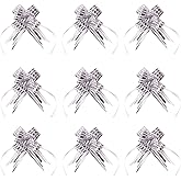 TIAMALL 30 Pcs 3.6 Inches Pull Bows Gift Wrap Bows Present Wrapping Pull Bow with Ribbon for Wedding Present Baskets (Silver)