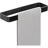 SAYAYO Matte Black Hand Towel Holder for Bathroom Wall, 12 Inch Self Adhesive Towel Bar Hand Towel Rack Square Heavy Duty
