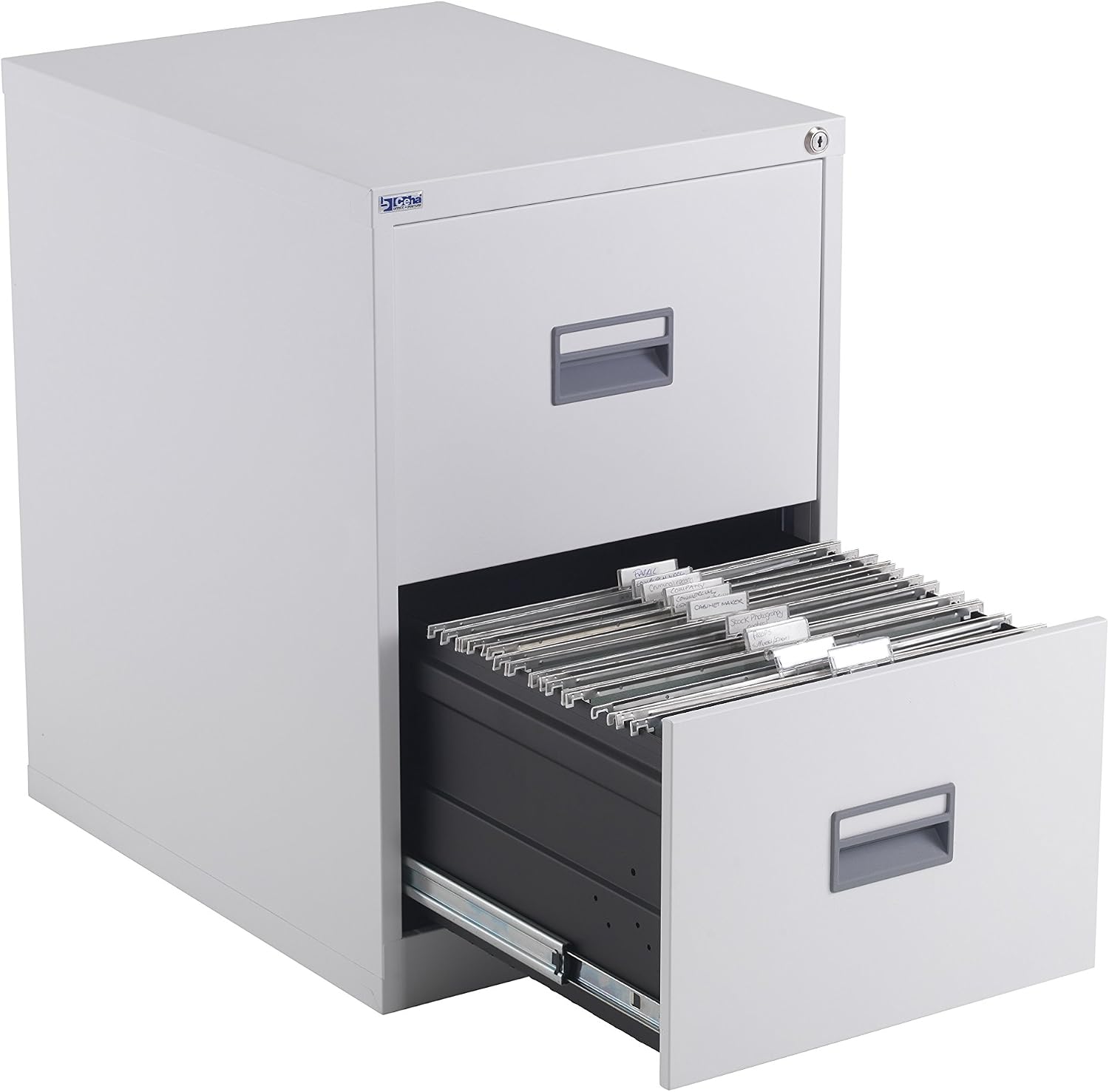 Talos Heavy Duty Steel Filing Cabinet, 40 kg Drawer Tolerance, White, 2 - Image 5