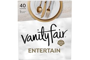 Vanity Fair Entertain Paper Napkins, 40 Count, Disposable Napkins Made For Entertaining And Events