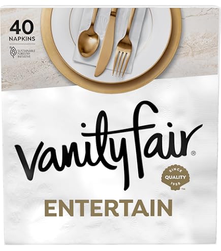 Vanity Fair Servietten „Impressions“ | 3-lagig, 15x17 Zoll, Weiß – 240 Stück Pro Karton