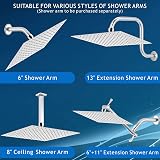 Voolan 12'' Large High Pressure Rain Shower Head Chrome 304 Stainless Steel view 9