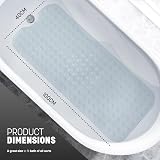 KEPLIN Premium Non-Slip Bath Mat 200 Suction Cups 40x100cm Clear view 2