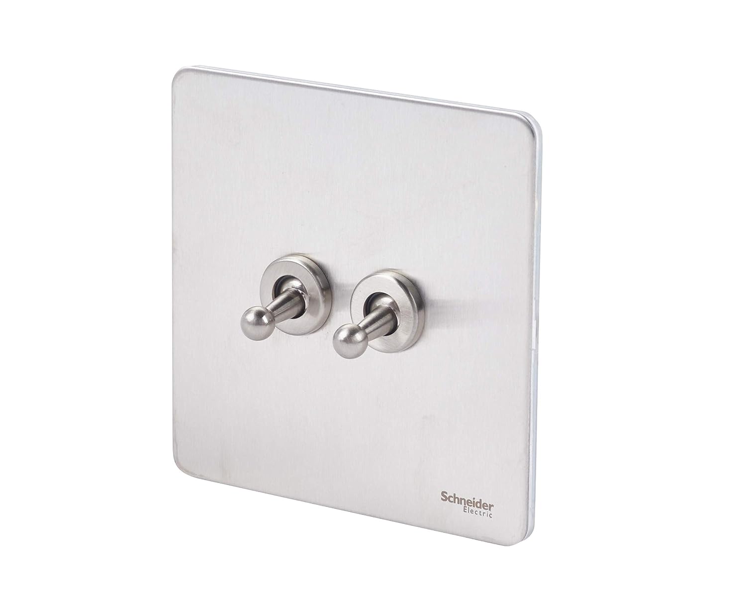 Schneider Electric Ultimate Screwless Flat Plate - Double Toggle 2 Way Light Switch, Single Pole, 10AX, GU1422TSS, Stainless Steel - Image 3