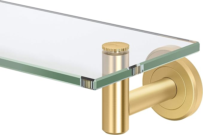 Gatco Latitude II Glass Shelf, 20 Inch, Brushed Brass: Amazon.com.mx