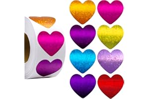 WORLDBAZAAR Heart Stickers for Envelopes 500pcs Valentine's Day Heart Stickers Decorative Love Stickers Holiday Decorations Wedding Classroom Supplies