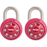 Master Lock Combination Padlock, Resettable Code Lock, 2-Pack, 1530T | Strong, Durable Locker Lock; Aluminum &amp; Steel Padlock, Gym Lock, Security Combination Lock, Assorted Colors