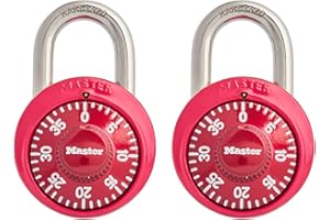 Master Lock 1530T Combination Padlock, Bright Metallic, 2-Pack
