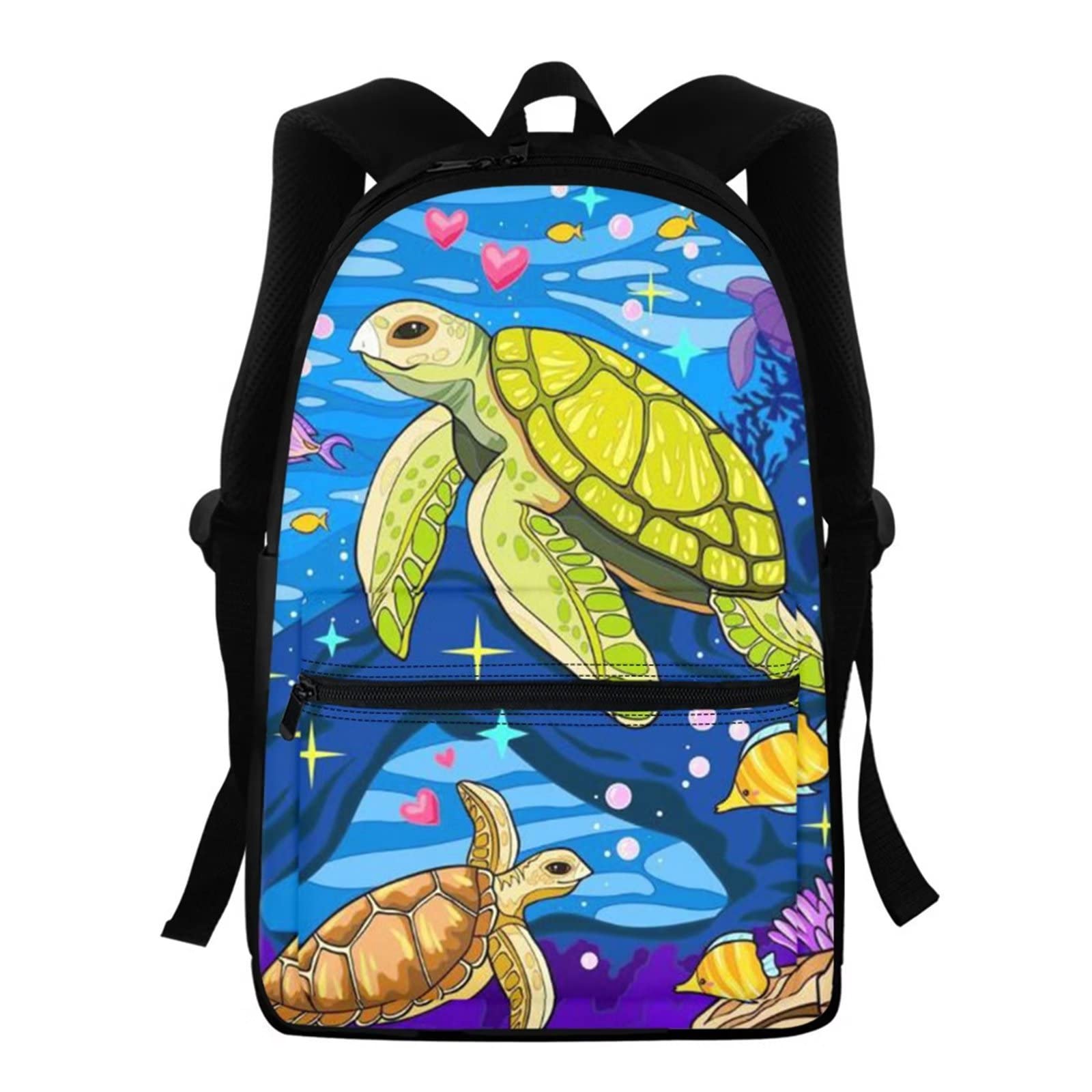 Showudesigns Turtle School Backpacks for Boys Girls Kids Elementary School Shoulder Bag Bookbag Lightweight Rucksack Colorful Ocean Theme Blue