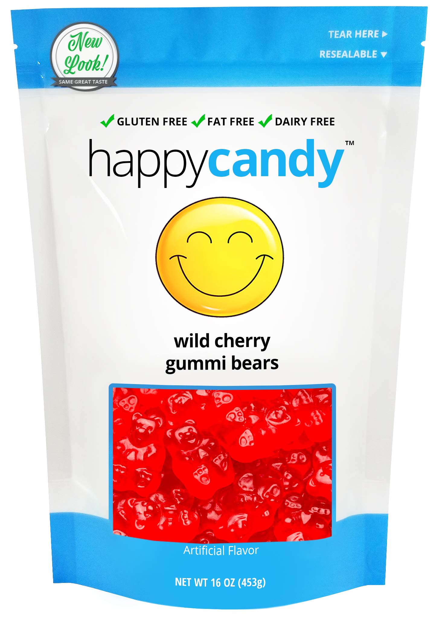 Happy Candy Blue Raspberry Gummi Bears Gluten Free, Fat