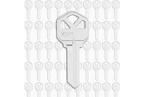 LA MACAZA Premium Brass KW1 Key Blanks, Nickel Plated Surface, Uncut Blank Keys, Pack of 50