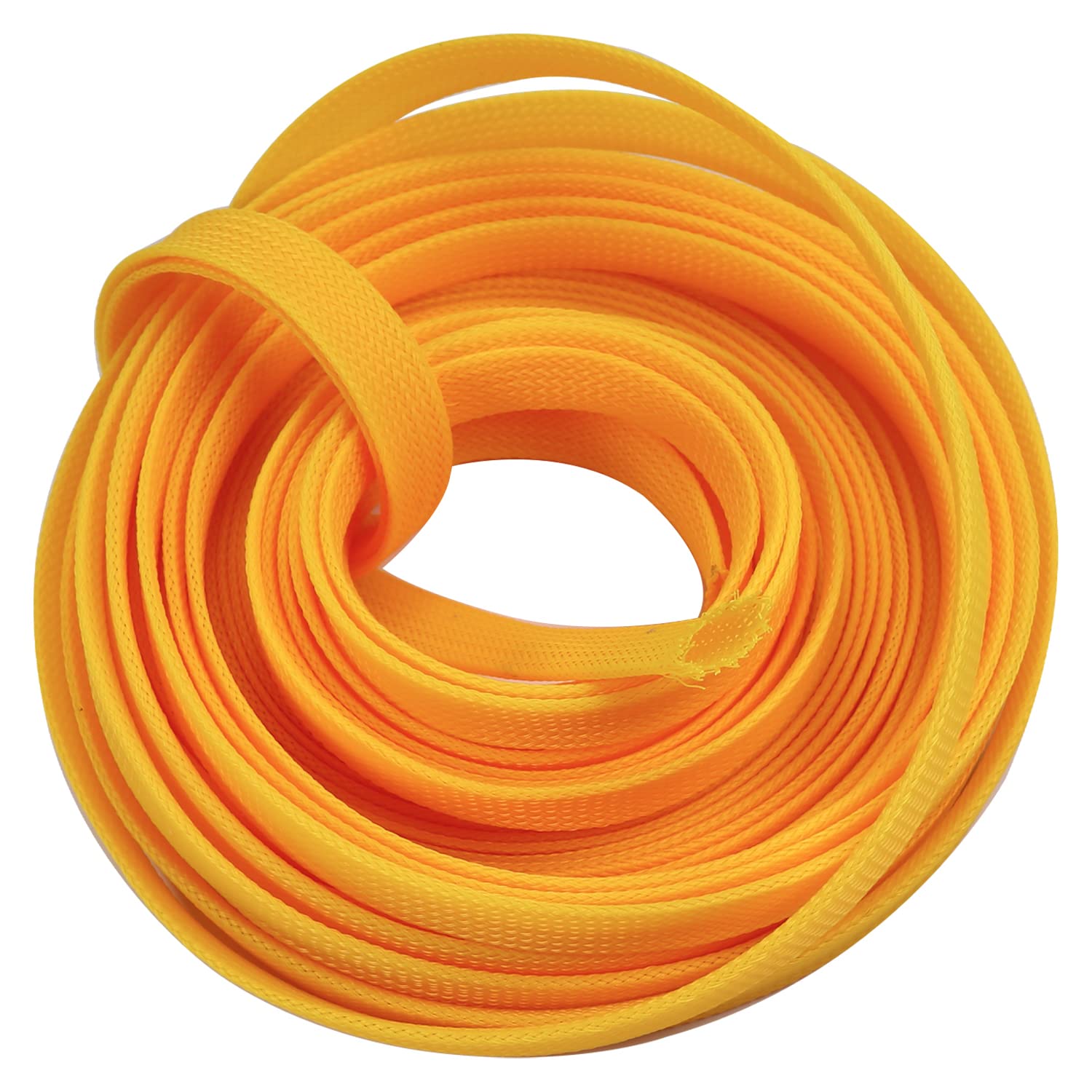 Othmro 1pc Cable Management Sleeve, Braided Cable Tidy, Cord Cover Wire Hider, 10m Cable Organizers Wire Tidy for TV/PC USB Cable, Yellow (Width:12mm)