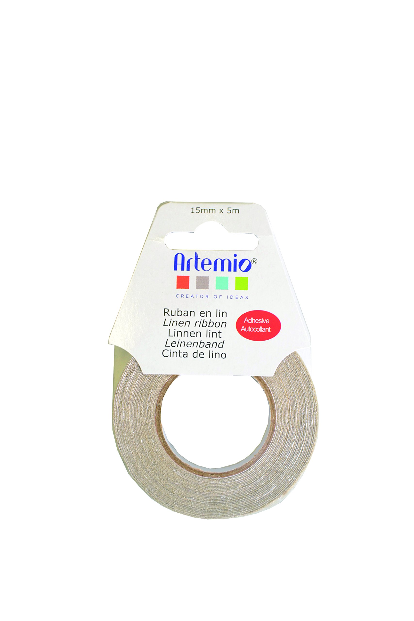 Artemio 15 mm x 5 m Linen Ribbon, Beige