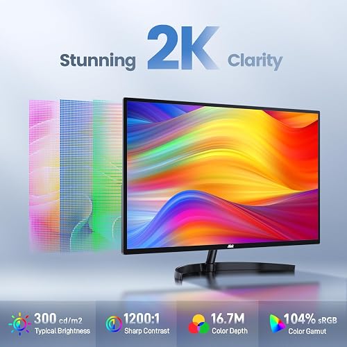 Jlink 2K Computer Monitor 32 Inch Monitor, IPS 1440P Monitor with
