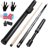 Kmise 4-Piece 58 Inch FAS Canadian Maple Pool Cue Set, 18 19 20 21 oz | Professional Billiard Sticks with Non-Slip Irish Linen Wrap &amp; Hand-Dotted Artistry for Home Bar &amp; Beginner