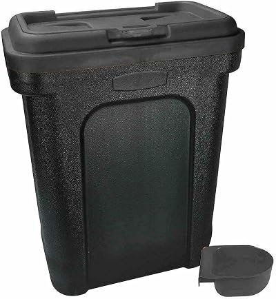 Elito Home & Garden Dry Pet Food Storage Container 30L Black with Scoop