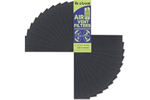 Carbon Filter 4 x 12 Inch 24 Pcs Activated Charcoal Air Vent Floor Heater Pre-Filter Sheet Work in Home Air Purifier, Register, Ceiling 4" x 12" 24-Pack (Carbon Black) Hoctsom