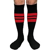 COUVER Unisex Striped Knee High Softball Baseball Team Sports Socks, 1 Pair