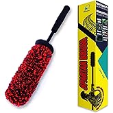 Clenzee Large Microfiber Wheel Brush for SUVs, RVs & Trucks | Soft Non-Metallic Rim Cleaner Brush with Premium Microfiber Wool | Non-Metallic Wheel Cleaner Brush for Large Size Rim
