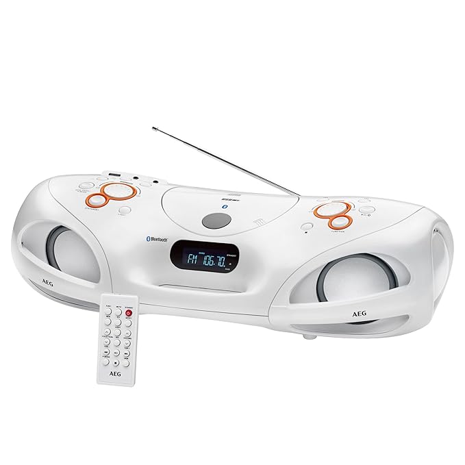 AEG SR 4371 BT Stereoradio-Soundbox (CD, Bluetooth, USB, MP3, AUX) weiß