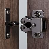 Keenkee Cabinet Latch Double Roller Catch, Black Nickel, 4 PCS | Hardware for Cupboard Closet Kitchen, Cabinet Door Latches and Catches