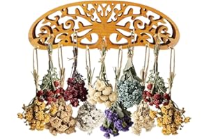 Kalekey Herb Drying Rack Hanging, Rustic Artistic Life Tree Design for Kitchen Witches and Gardeners, Holds 11 Bouquets, Herb and Flower Dryer