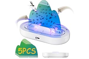 WACIEO Indoor Flying Insect Trap, Indoor Fruit Fly Trap, (1 Devices + 5 Refills) Indoor Gnat Trap, Indoor Fly Trap, Plug-in Light Trap, Bug Light Killer, Fly Trap