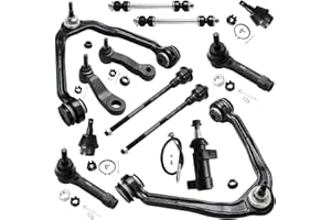 Detroit Axle - Front End Kit for Silverado Sierra 1500 Yukon GMC Chevy Tahoe Cadillac Escalade, Upper Control Arms Lower Ball Joints Sway Bars Tie Rods Pitman & Idler Arms Bracket Pivot Replacement