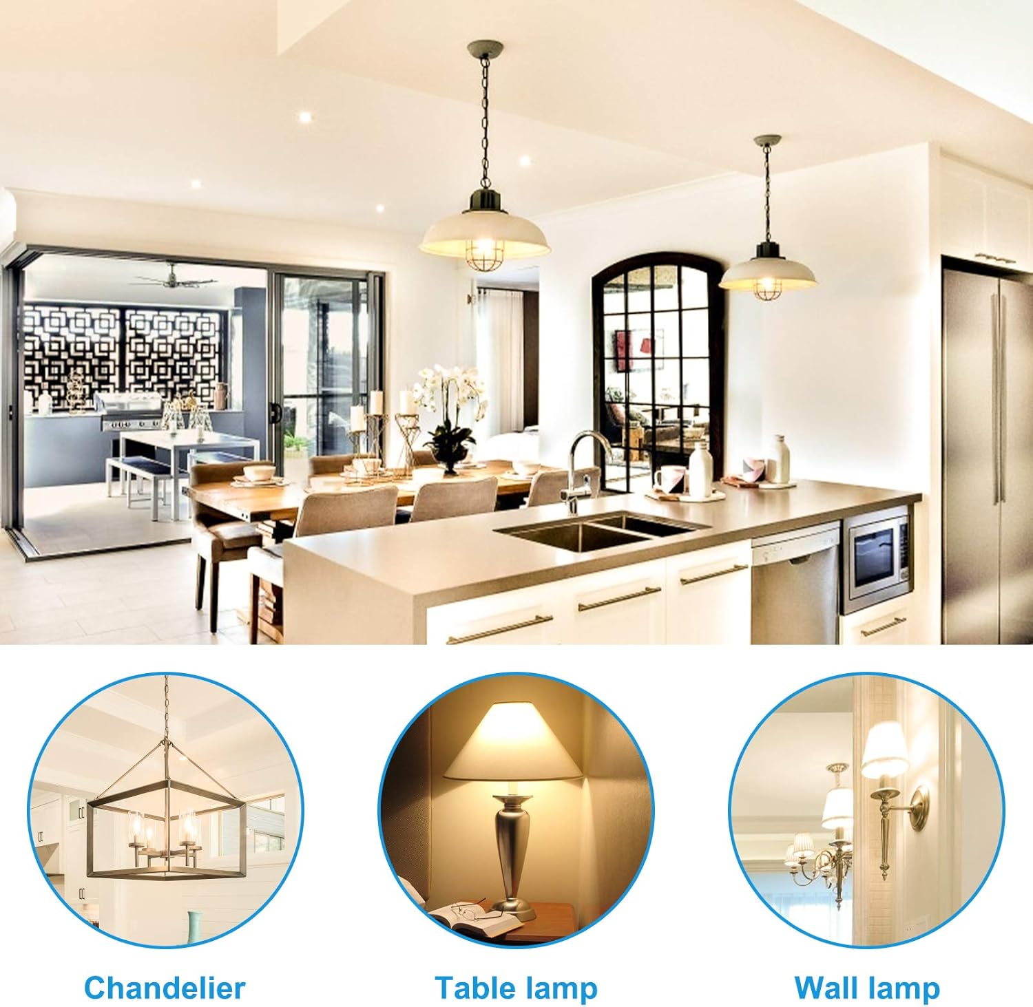 Vicloon E14 LED Candle Bulbs, 5 Pcs 5.5W C37 E14 LED Bulbs, 40W Incandescent Equivalent, Warm White 3000K, 500LM - Image 4