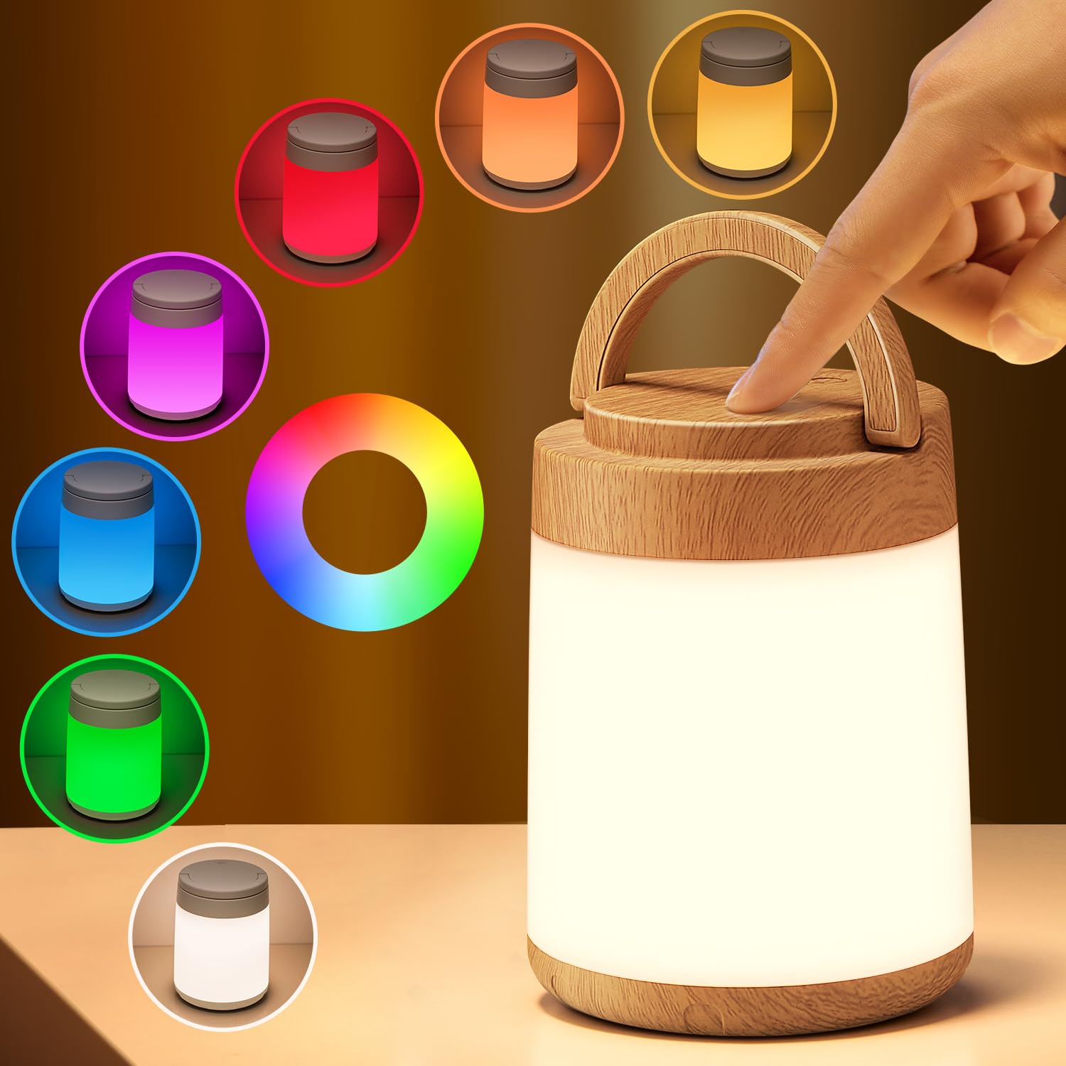 One Fire Baby Night Light Kids,8 Brightness Dimmable Touch Lamp,10 Color Memory Rechargeable Lamp,Remote+Touch Control Kids Night Light,3 Timer LED Warm Small Lamp