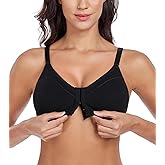 Curyon Women's Cotton Front Closure Bras Full Coverage Wirefree Everyday Bra Unpadded Unlined Bralette