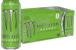 Monster Energy Ultra Paradise, Sugar Free Energy Drink, 16 Ounce (Pack of 15)