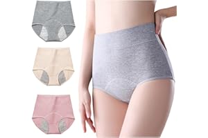 LMARAY 3 Pack Women's Incontinence Underwear Washable, Double Elastic High Waist Adult Incontinence Protective Briefs, Reusable for Light Bladder Leakage(XL-Waist: 26.0''~40.2'')