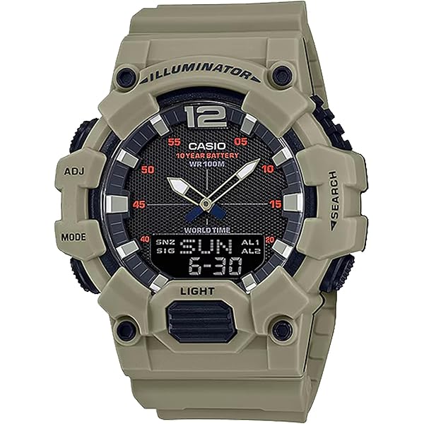 CASIO ILLUMINATOR オリーブグリーン Casio Men's Digital World Time Watch, Green - Walmart.com
