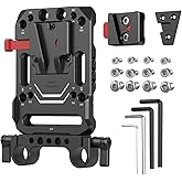 SmallRig Battery Plate with V-Lock Mount with Dual 15mm Rod Clamp Kit for Camera Power Supply - 4958