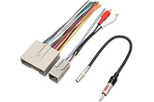 RED Wolf Radio Wiring w/Antenna Adapter RCA Input Replacement for Ford 2006-2012, Lincoln 2006-2010, Mercury 2006-2009 Afterm