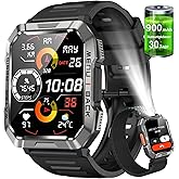 Smartwatch,Relógio Inteligente Militar Masculino,My Watch de Chamadas Bluetooth,Bateria de 100 dias,Lanterna, Rastreamento de