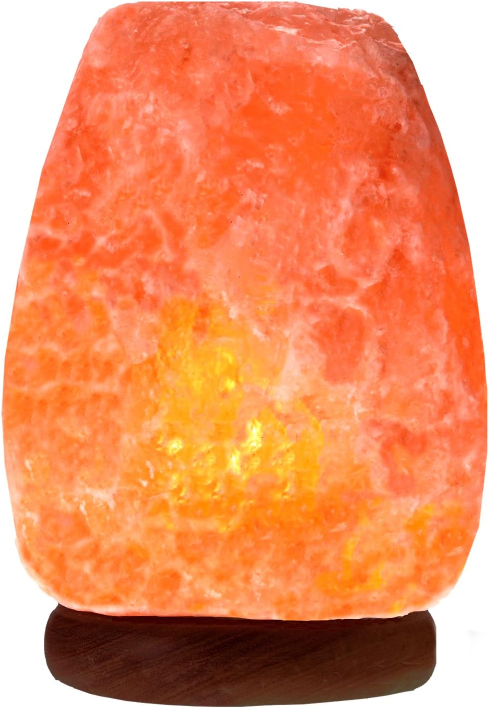 Natural Himalayan Salt Lamp on Solid Wood Base | to Purify Air & Set Relaxing Mood | Dual Voltage (AC 230V/110V), UL Listed, 6' Cord & Dimmer Switch, a Great Gift, 9-14 lbs
