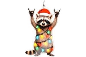 RUSATEN Funny Christmas Ornaments - Raccon Gifts - Raccoon Christmas Ornaments - Animal Lovers Ornaments - Racoon Ornament - Christmas Ornament 2025 - White Elephant Gifts - Xmas Tree Funny Decoration