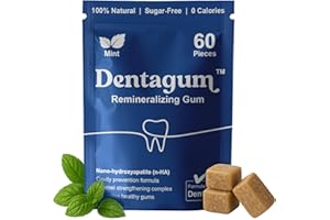 Dentagum Remineralizing Gum with Nano-Hydroxyapatite & Xylitol – SugarFree Chewing Gum for Enamel Repair, Cavity Protection & Receding Gums – 60 Pieces