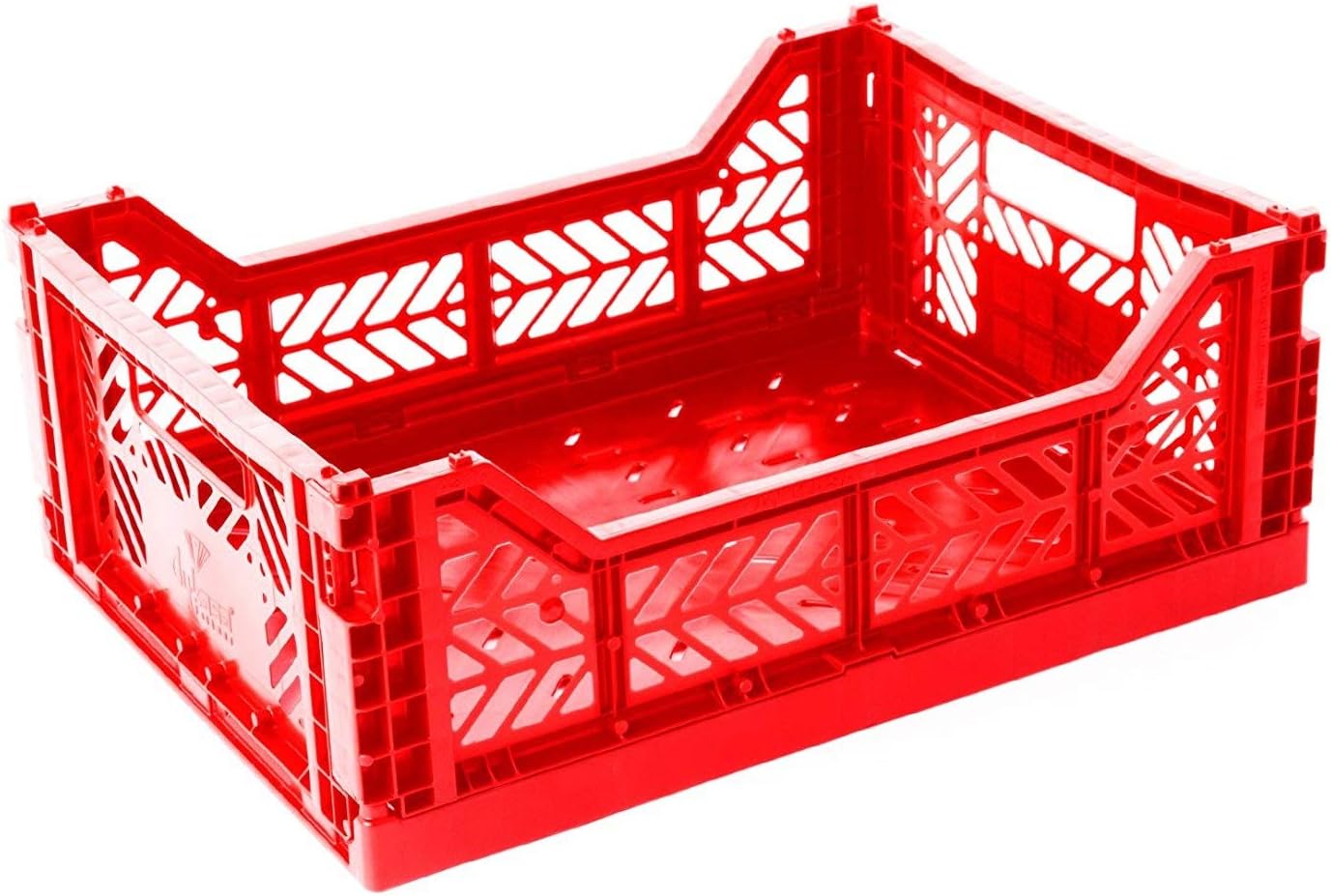 2 x AY-KASA - Midi-Box (RED) Collapsible Storage Bin Container Basket Tote, Folding Basket Crate Container : Storage, Kitchen, Houseware Utility Basket Tote Crate