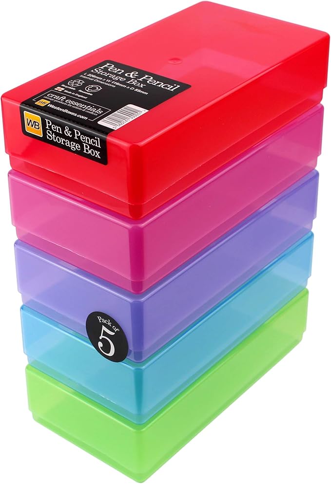WestonBoxes Aufbewahrungsboxen aus Kunststoff für Stifte und Bleistifte