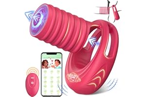 Vibrating Cock Ring with Elastic Penis Sleeve, Couples Sex Toys for Men Women Boefous Penis Vibrator, Female Male Adult Sex T