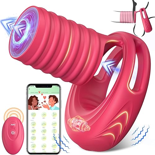 Vibrating Cock Ring with Elastic Penis Sleeve, Couples Sex Toys for Men Women Boefous Penis Vibrator, Female Male Adult Sex Toy APP Remote Vibrators, Vagina Stimulation Pleasure Penis Ring, Rose in Dubai - Vibrating Cock Ring with Elastic Penis Sleeve, Couples Sex Toys for Men Women Boefous Penis Vibrator, Female Male Adult Sex Toy APP Remote Vibrators, Vagina Stimulation Pleasure Penis Ring, Rose in Dubai -