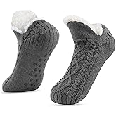 SIMIYA Winter Slipper Socks for Men Women with Grippers – Warm, Fuzzy, Fleece-Lined, Non-Slip, Cozy & Thick for Cold Weather