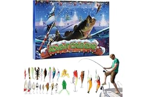 Fishing Advent Calendar, Fishing Advent Calendar 2024, Xmas Surprise Fish Bait Gift Suitability for Fishing Lovers Men Father