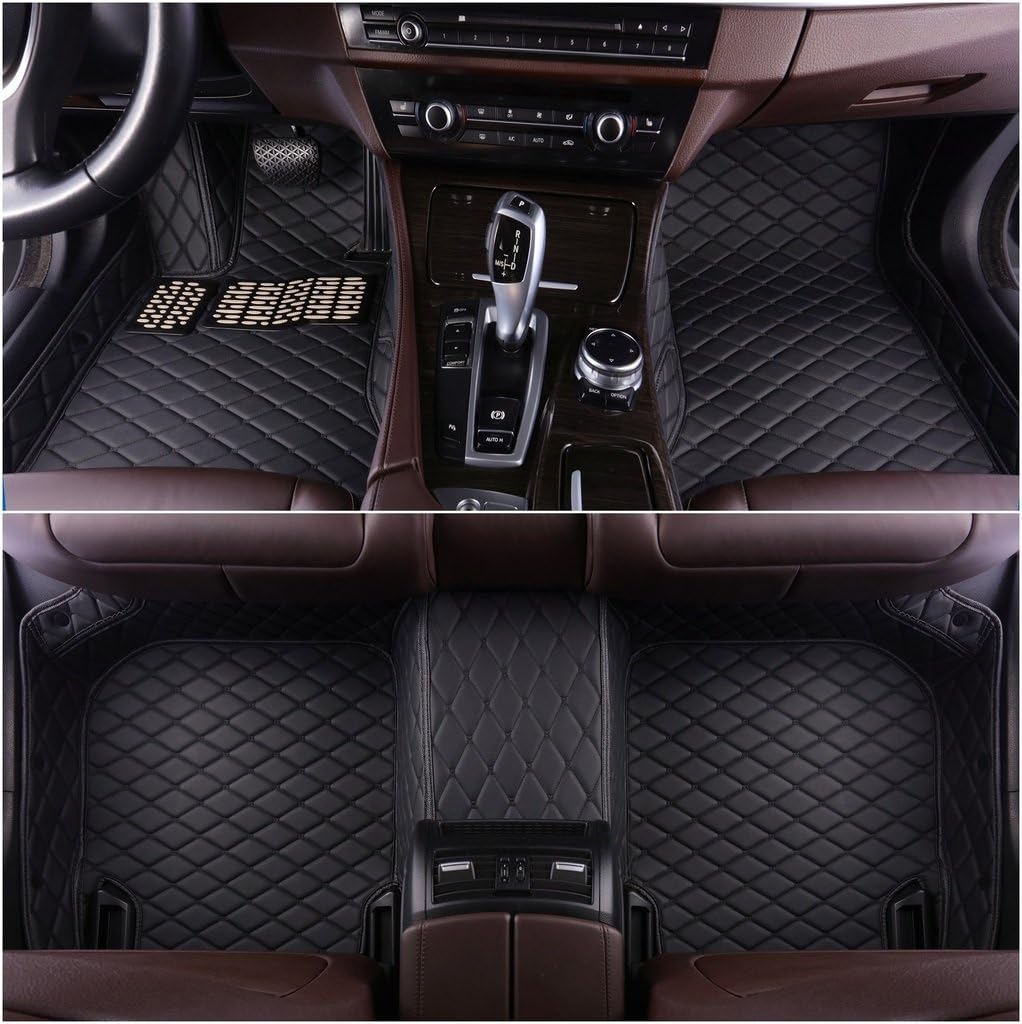 Okutech Custom Fit All-Weather 3D Covered Car Carpet FloorLiner Floor Mats for Infiniti Q50,Black with black stitching
